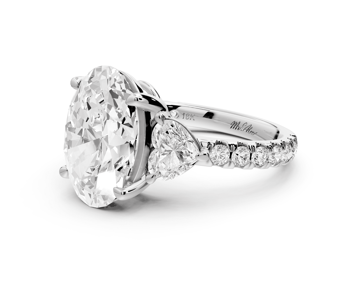Lily - 3ct Engagement Ring 18k white gold - Mr. Alex Jewelry