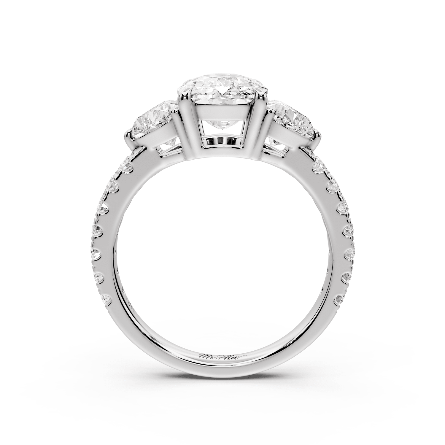 Lily - 3ct Engagement Ring 18k white gold - Mr. Alex Jewelry