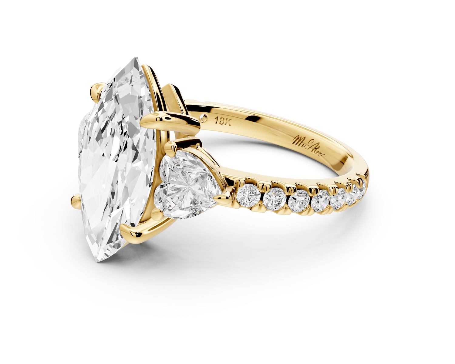 Lily - 3ct Engagement Ring 18k yellow gold - Mr. Alex Jewelry