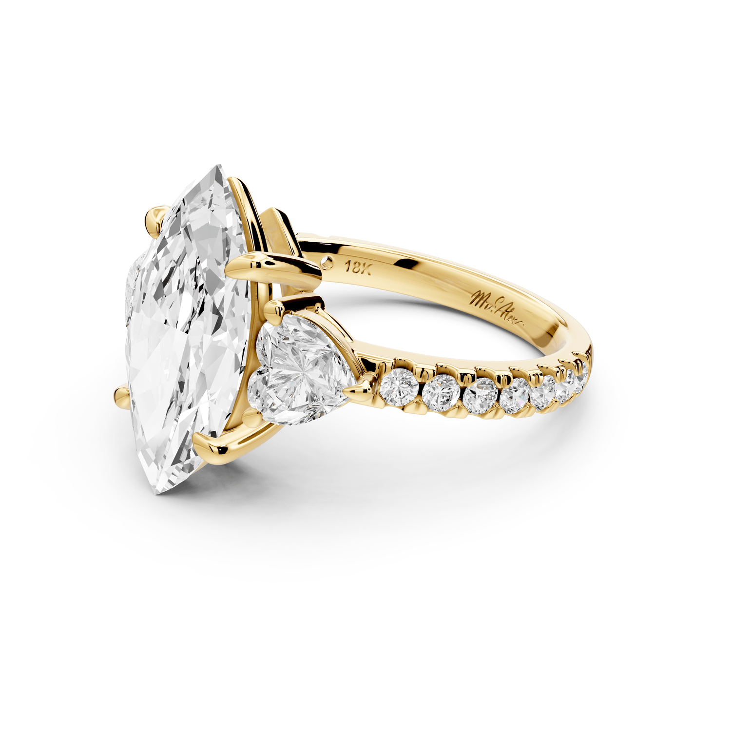 Lily - 3ct Engagement Ring 18k yellow gold - Mr. Alex Jewelry