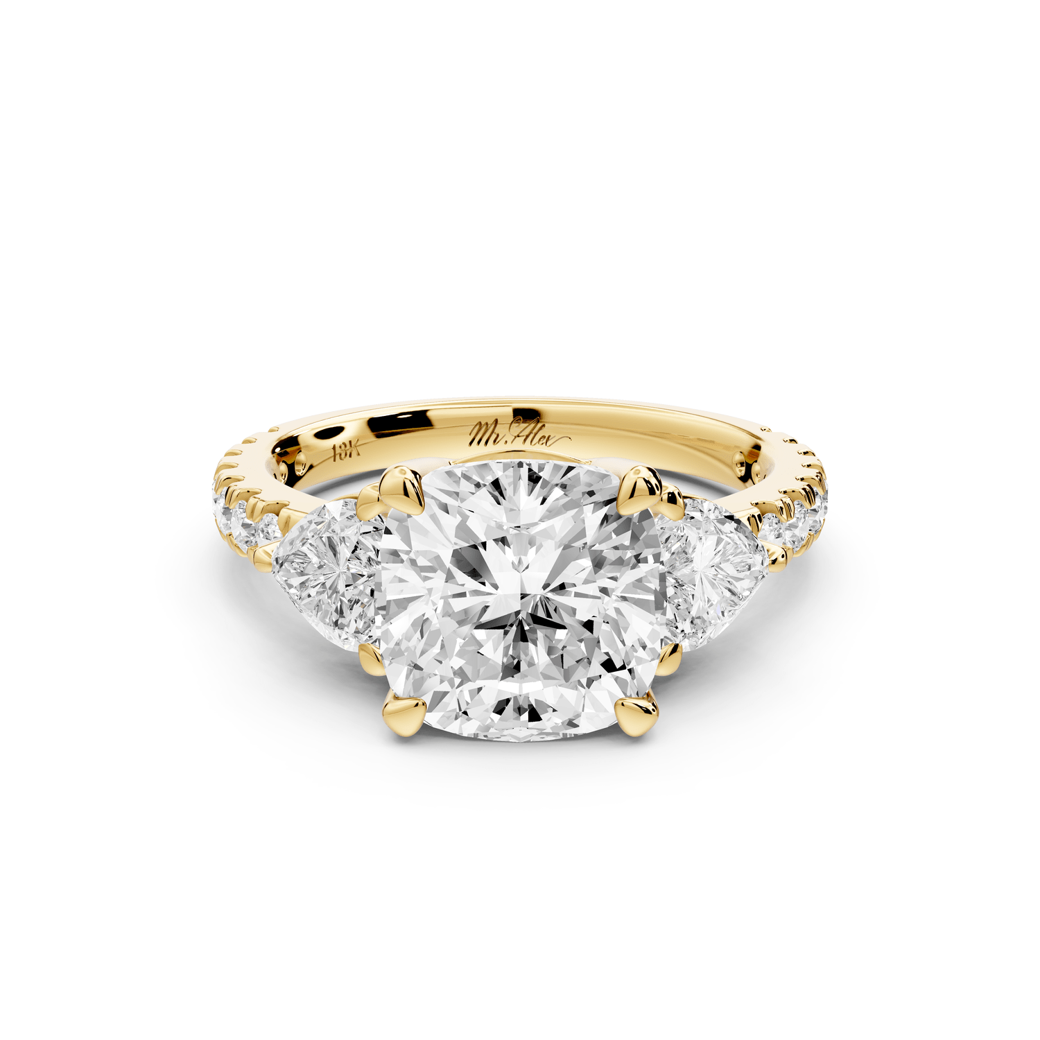 Lily - 3ct Engagement Ring 18k yellow gold - Mr. Alex Jewelry