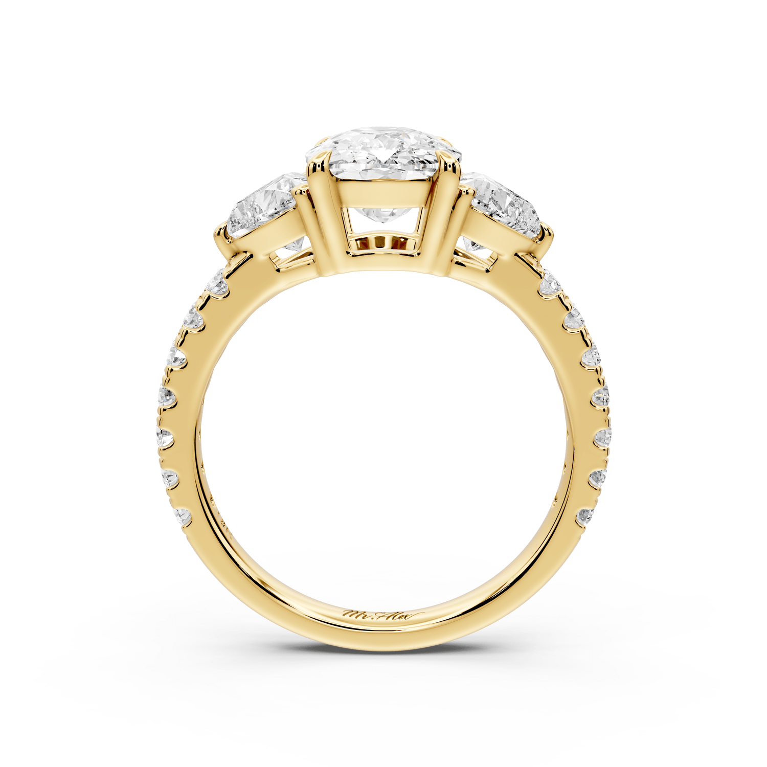 Lily - 3ct Engagement Ring 18k yellow gold - Mr. Alex Jewelry