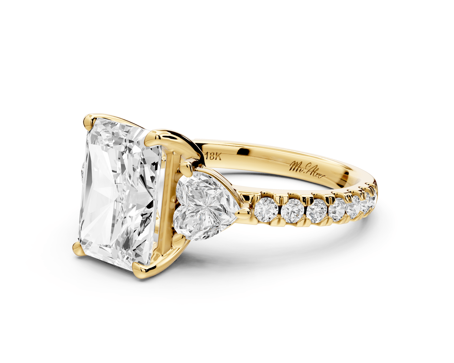 Lily - 3ct Engagement Ring 18k yellow gold - Mr. Alex Jewelry