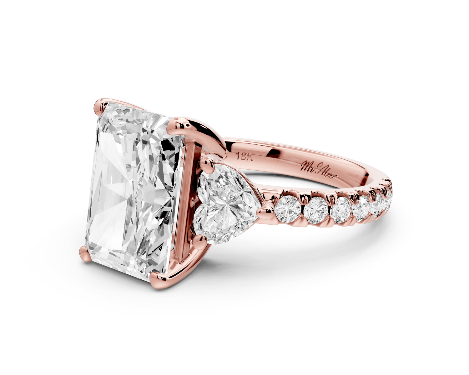 Lily - 4ct Engagement Ring 14k rose gold - Mr. Alex Jewelry