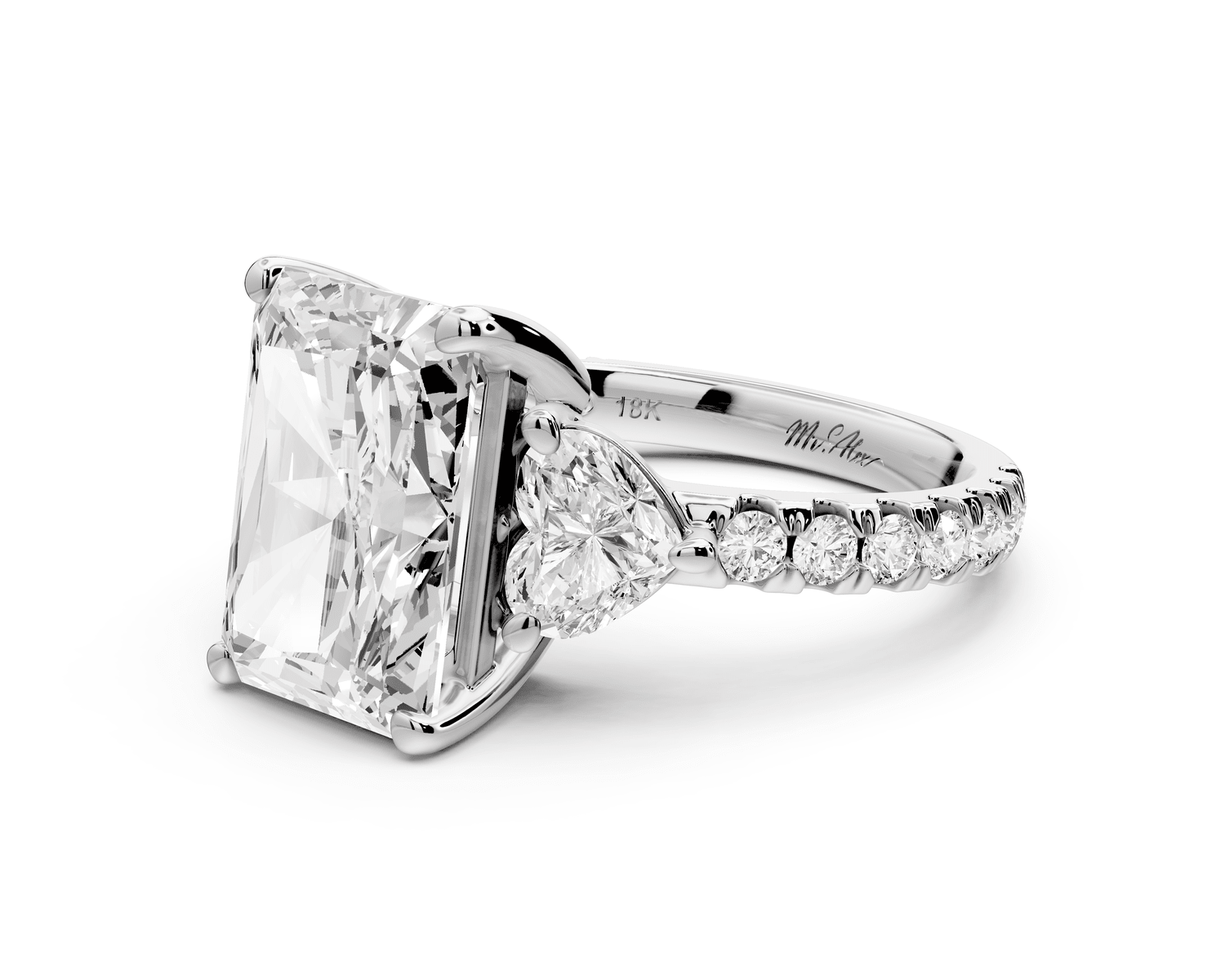 Lily - 4ct Engagement Ring 14k white gold - Mr. Alex Jewelry
