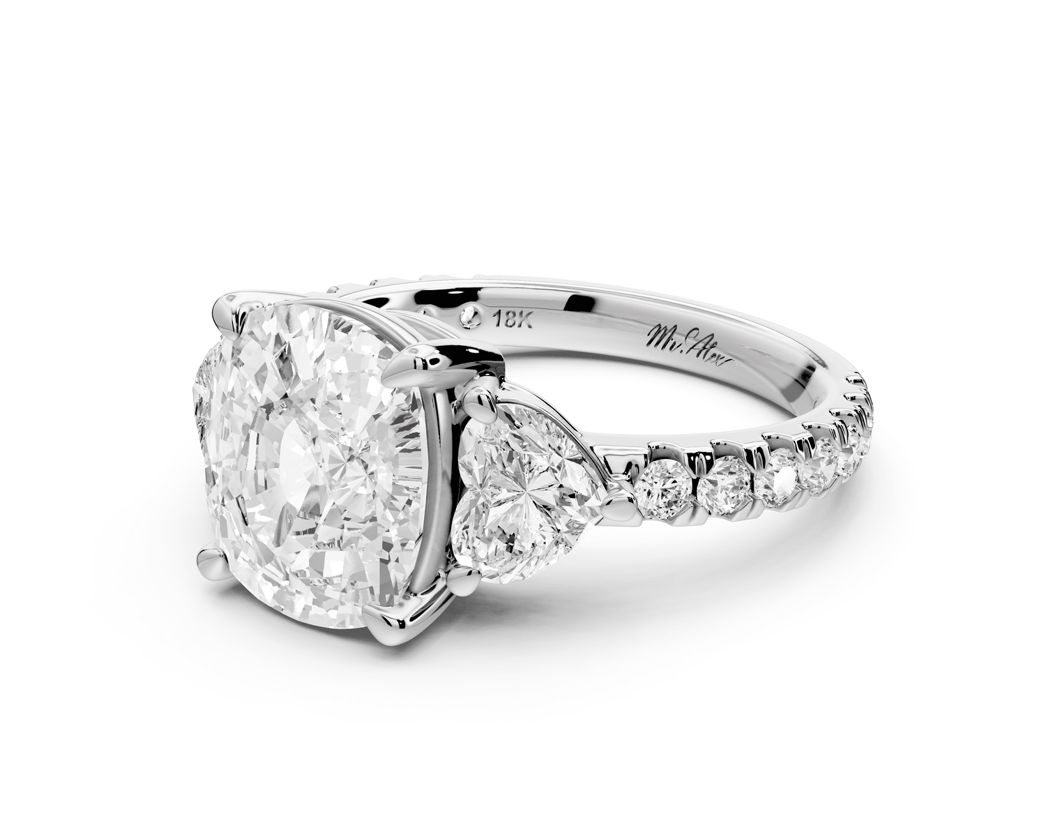 Lily - 4ct Engagement Ring 14k white gold - Mr. Alex Jewelry