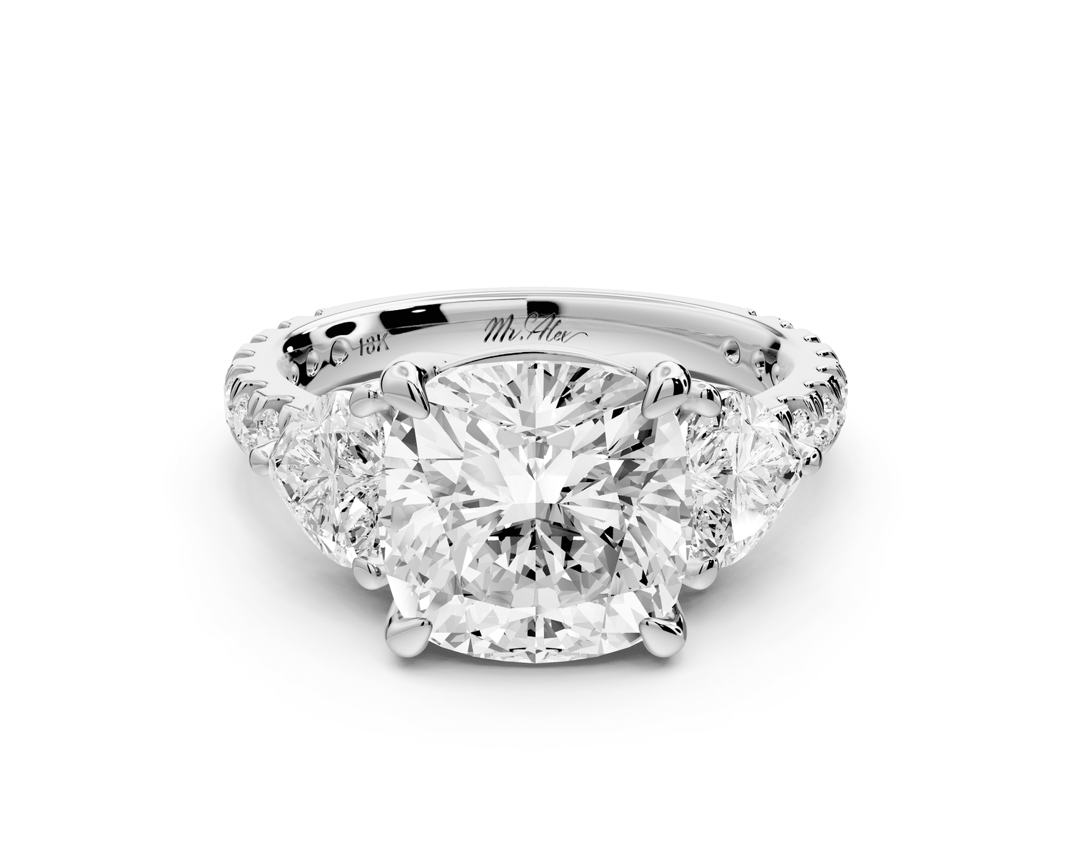 Lily - 4ct Engagement Ring 14k white gold - Mr. Alex Jewelry
