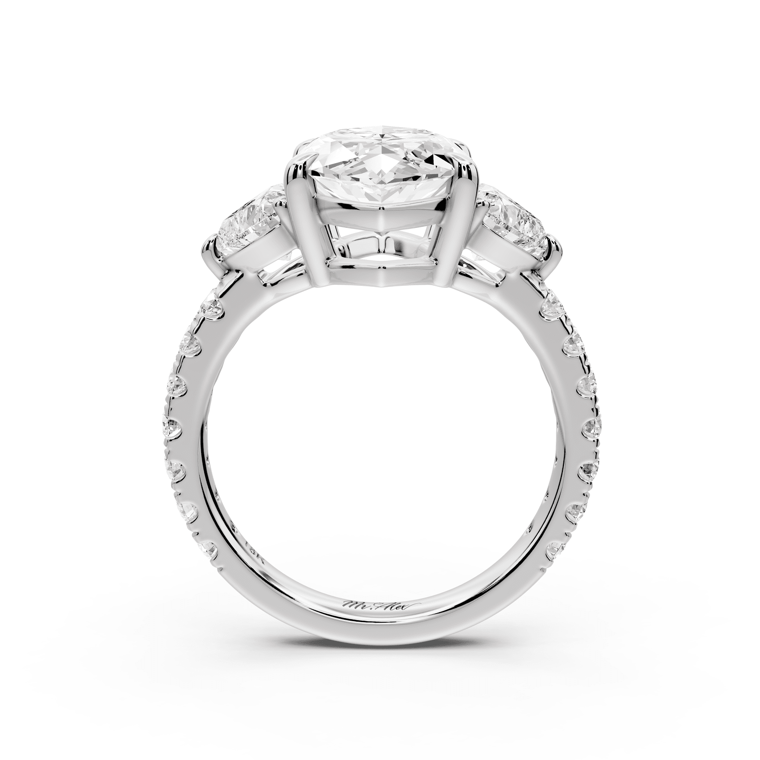 Lily - 4ct Engagement Ring 14k white gold - Mr. Alex Jewelry