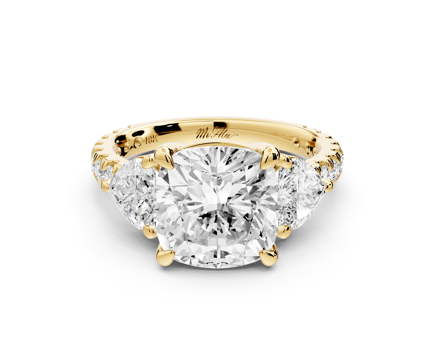 Lily - 4ct Engagement Ring 14k yellow gold - Mr. Alex Jewelry
