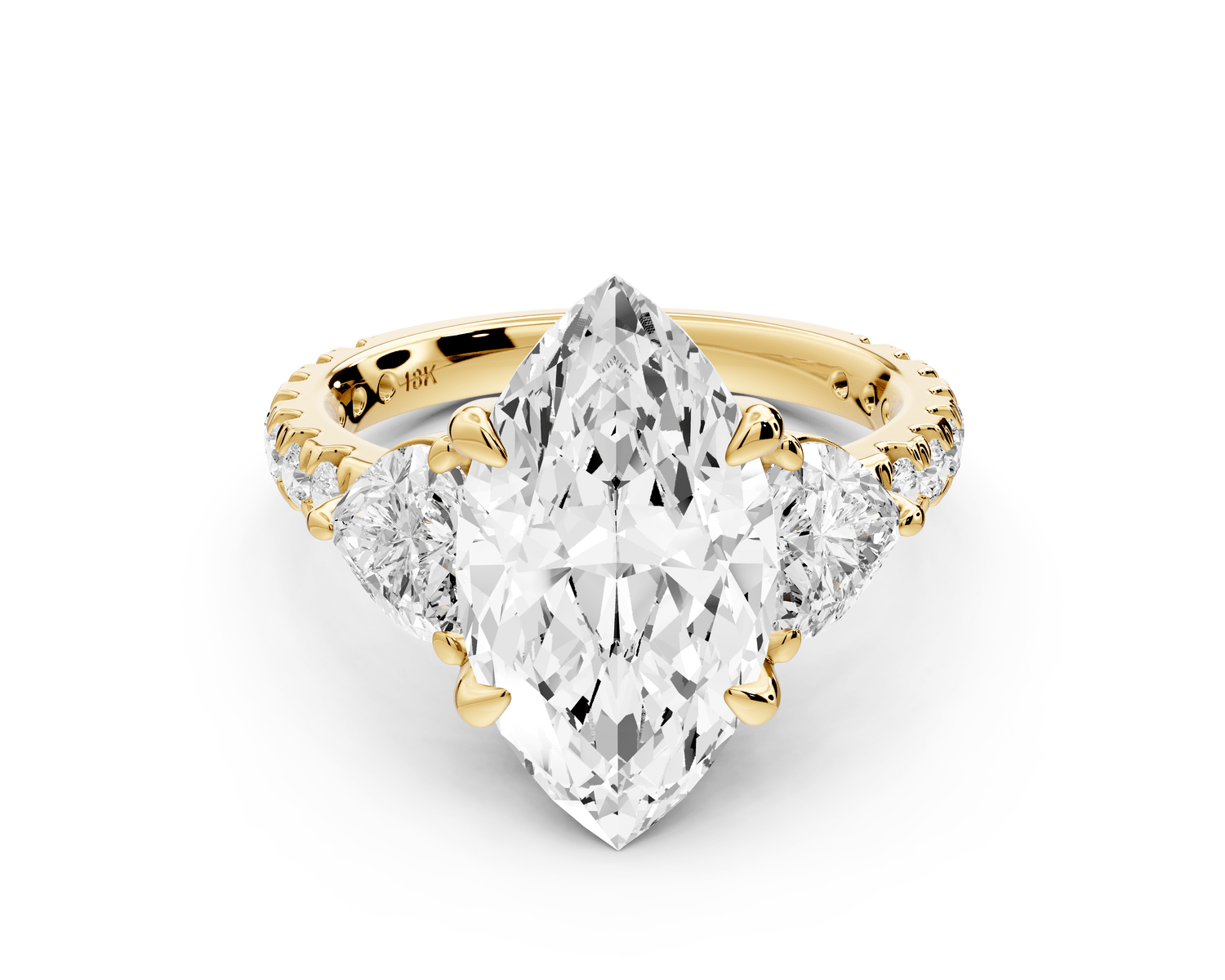 Lily - 4ct Engagement Ring 14k yellow gold - Mr. Alex Jewelry