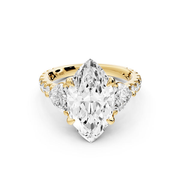 Lily - 4ct Engagement Ring 14k yellow gold - Mr. Alex Jewelry