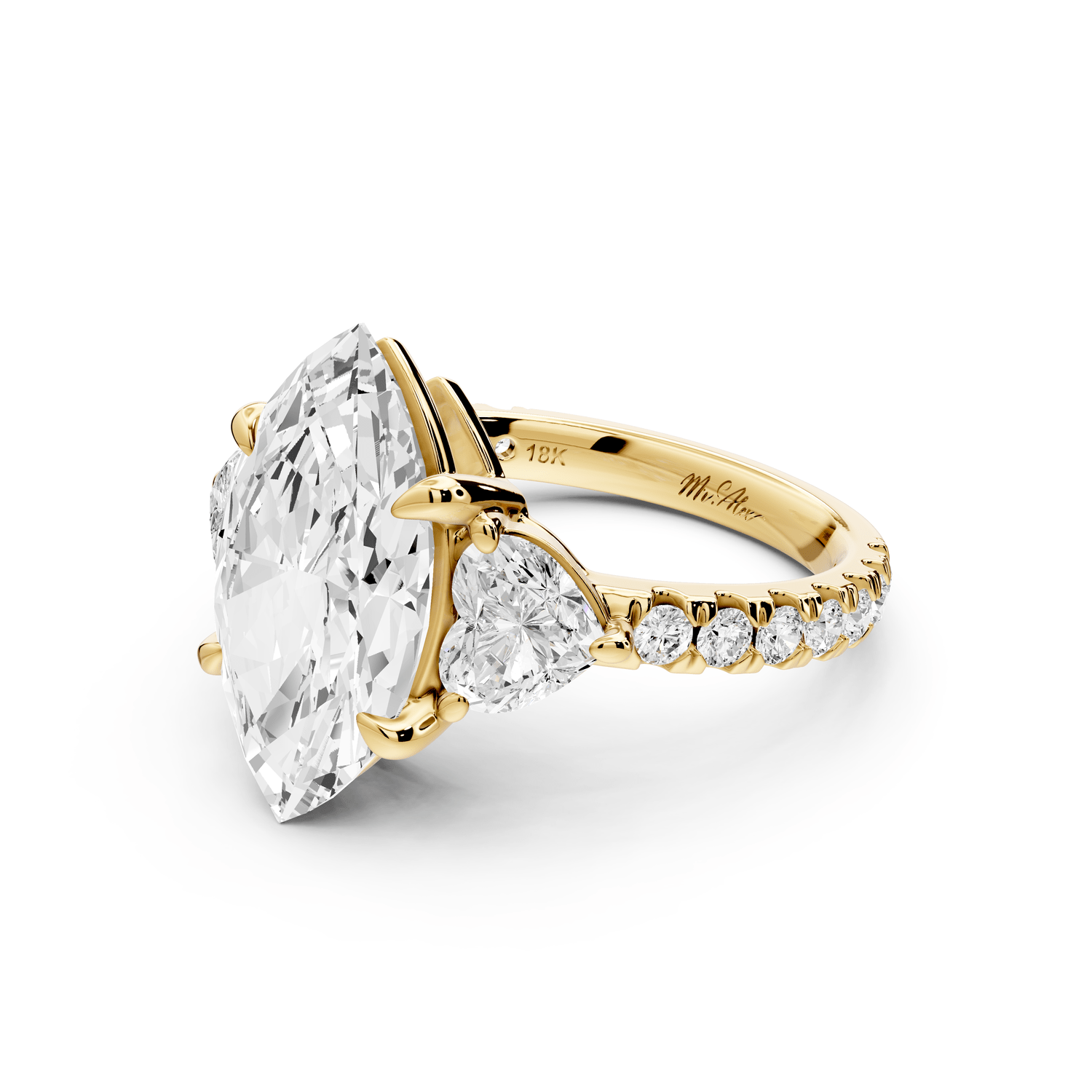Lily - 4ct Engagement Ring 14k yellow gold - Mr. Alex Jewelry
