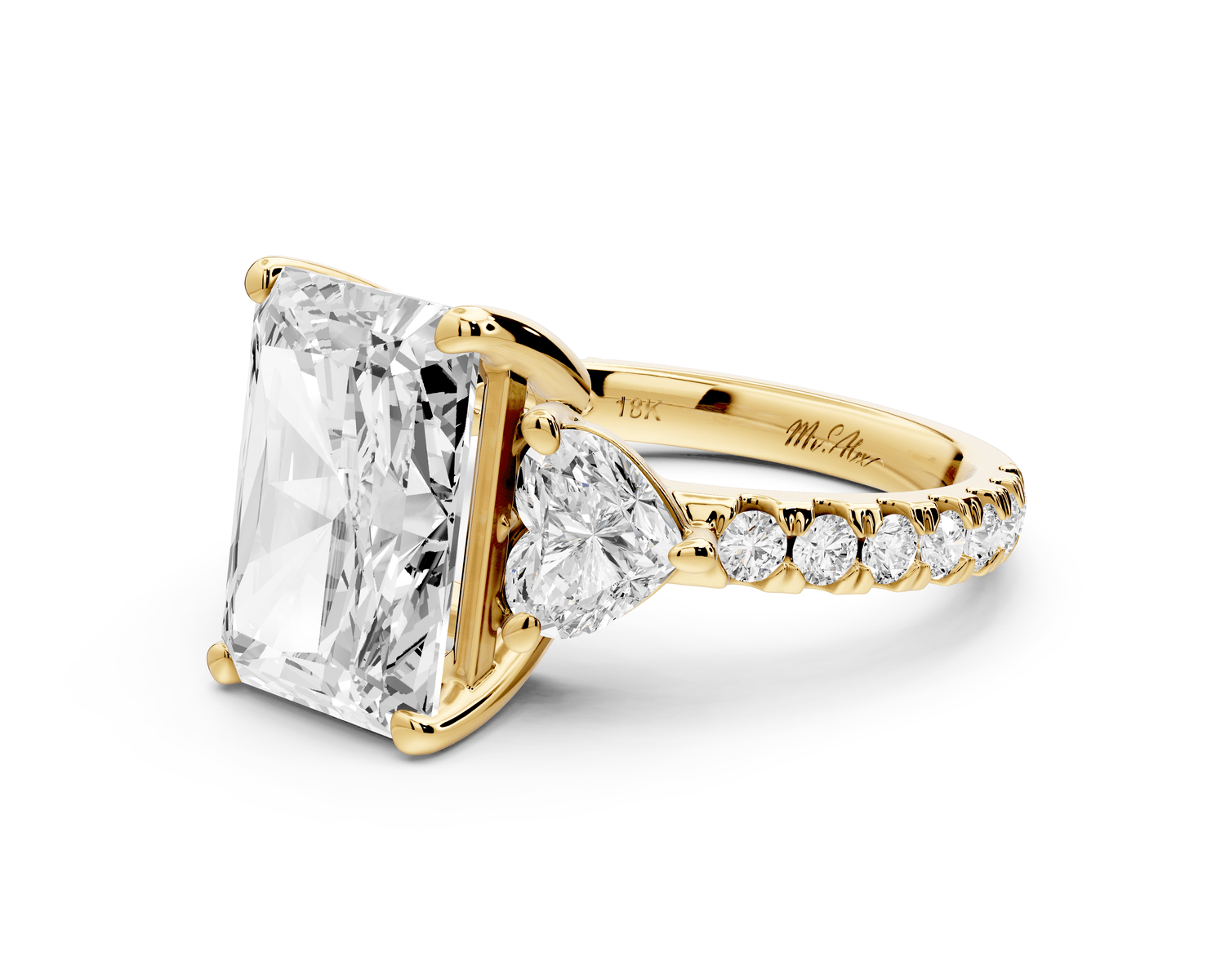 Lily - 4ct Engagement Ring 14k yellow gold - Mr. Alex Jewelry