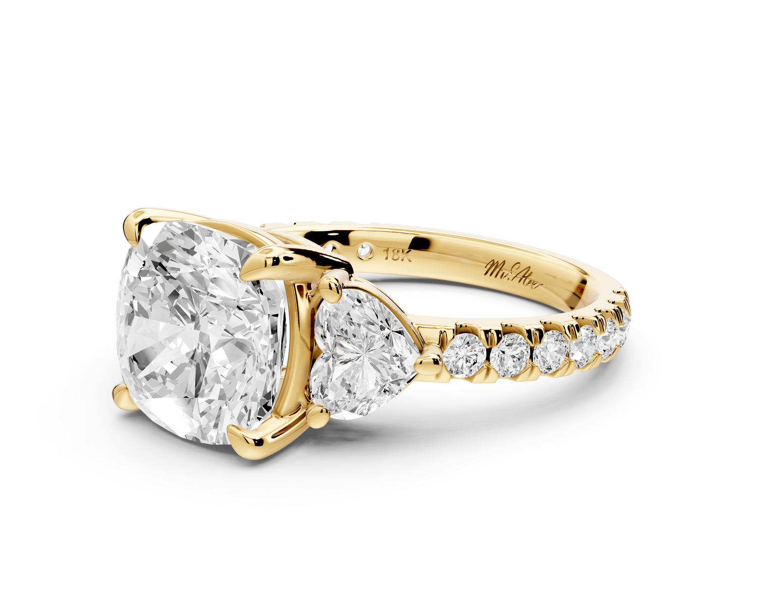 Lily - 4ct Engagement Ring 14k yellow gold - Mr. Alex Jewelry