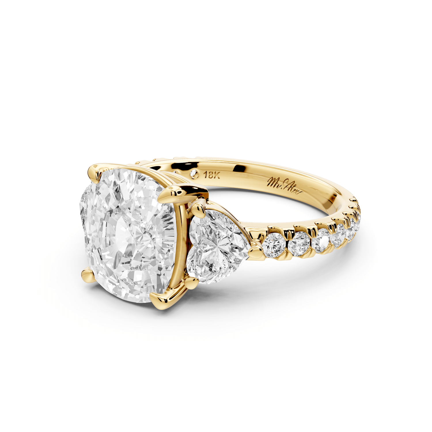 Lily - 4ct Engagement Ring 14k yellow gold - Mr. Alex Jewelry