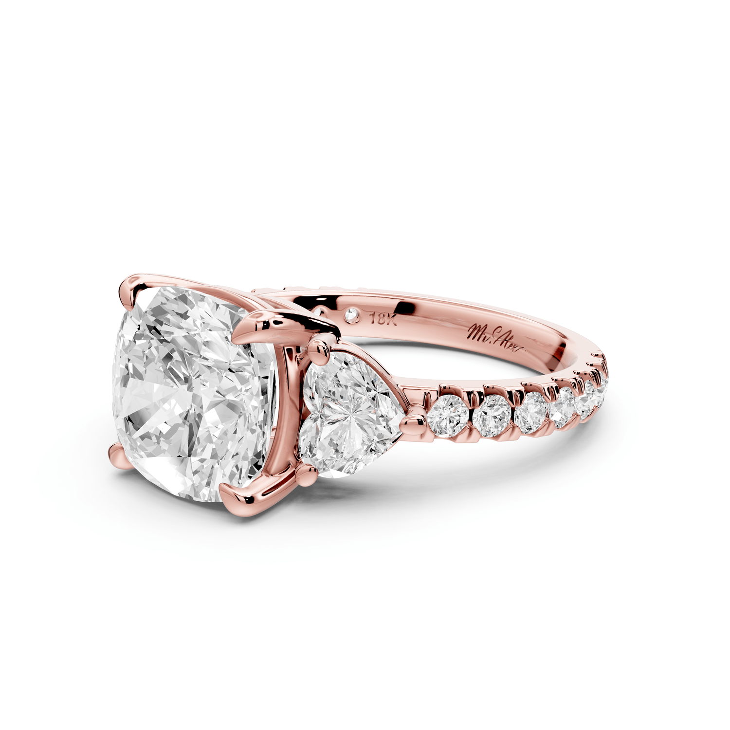 Lily - 4ct Engagement Ring 18k rose gold - Mr. Alex Jewelry