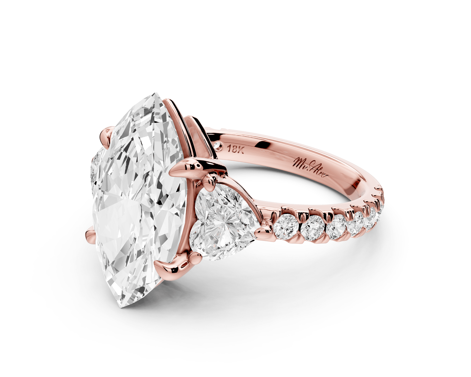 Lily - 4ct Engagement Ring 18k rose gold - Mr. Alex Jewelry
