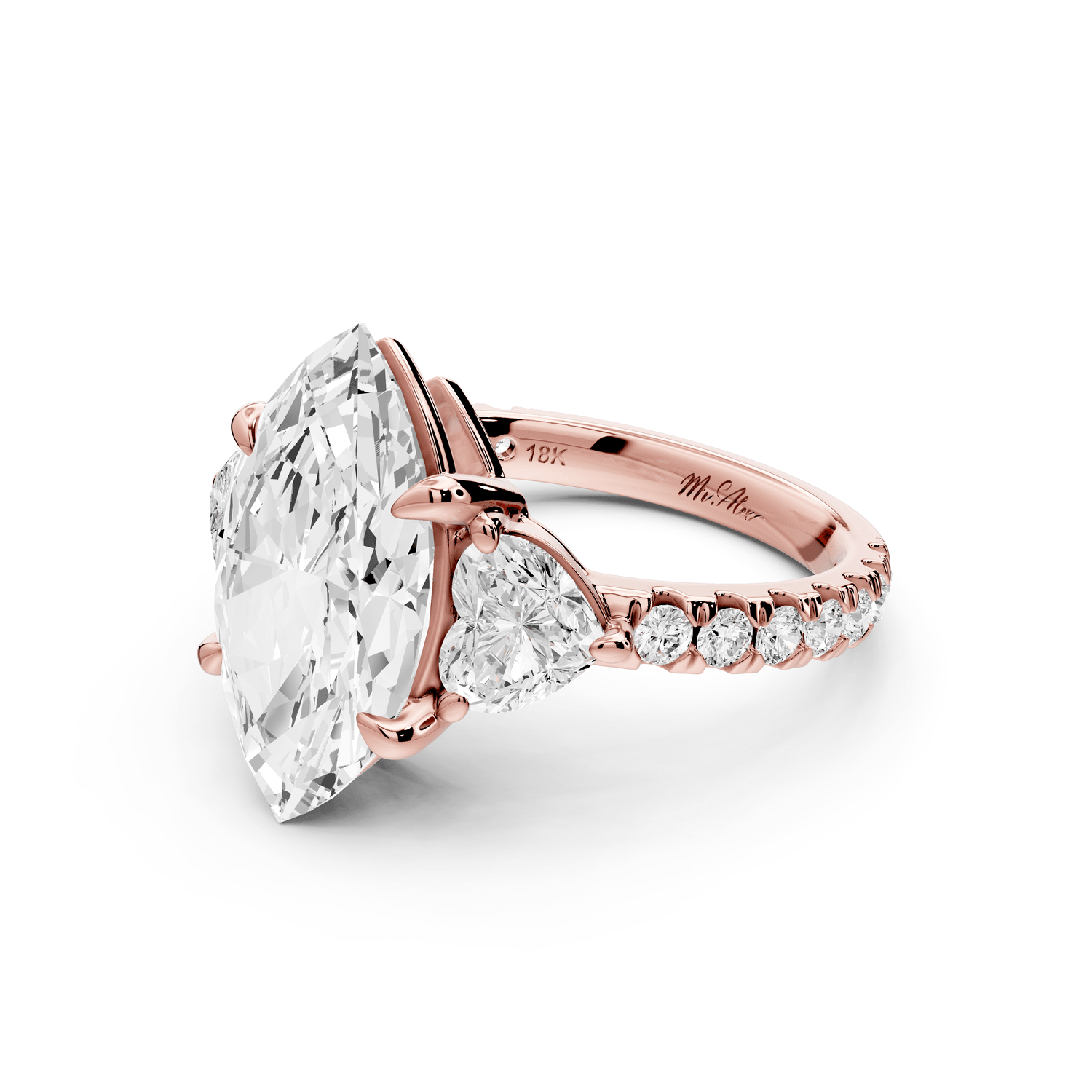 Lily - 4ct Engagement Ring 18k rose gold - Mr. Alex Jewelry