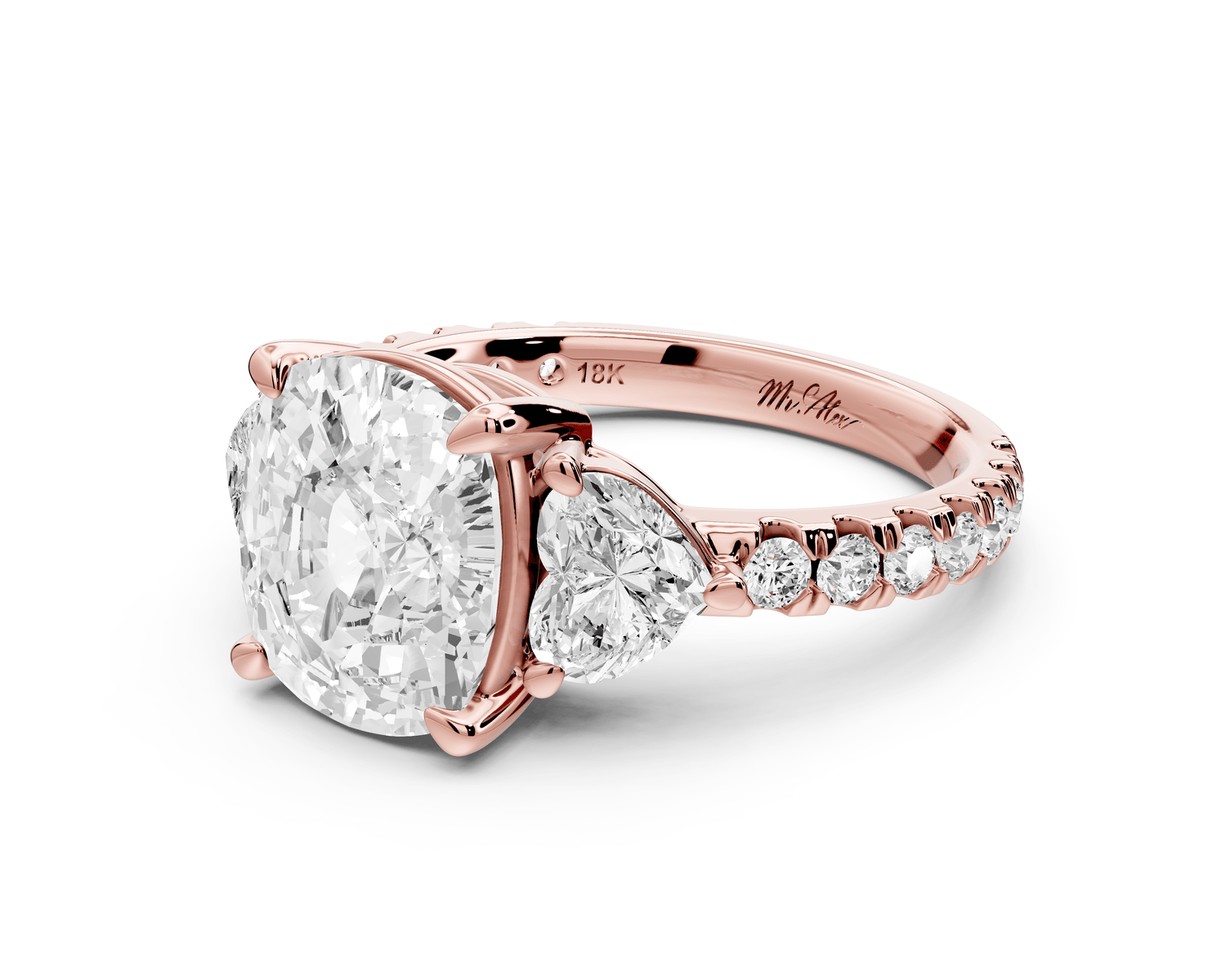 Lily - 4ct Engagement Ring 18k rose gold - Mr. Alex Jewelry