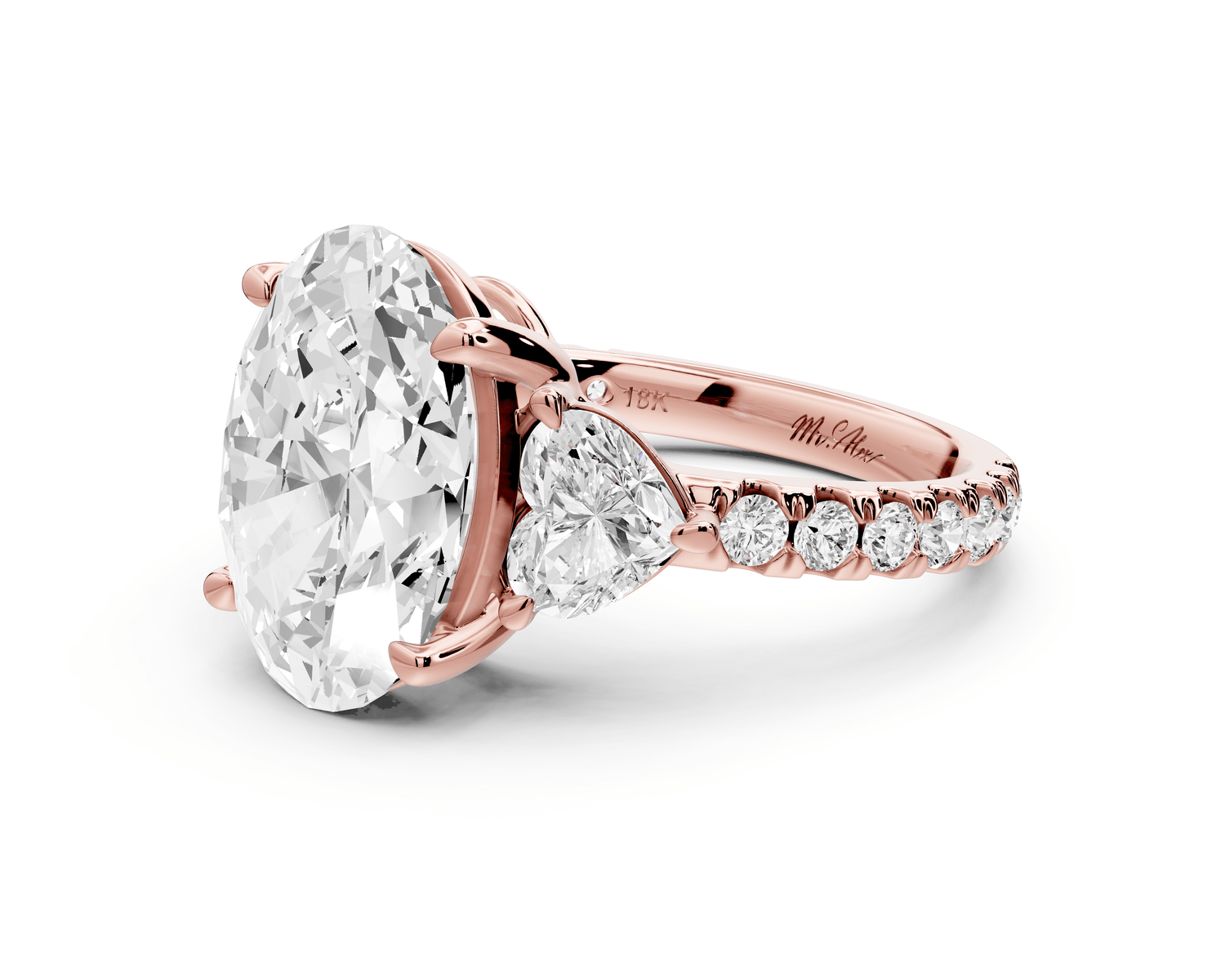 Lily - 4ct Engagement Ring 18k rose gold - Mr. Alex Jewelry