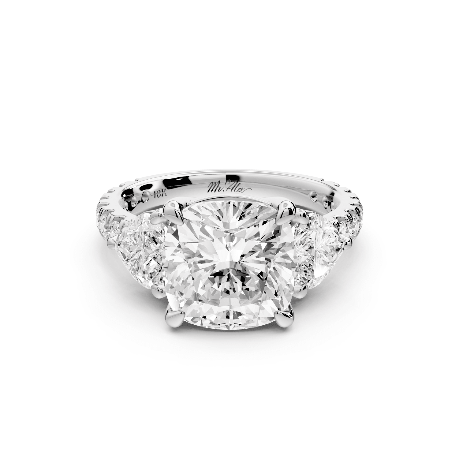 Lily - 4ct Engagement Ring 18k white gold - Mr. Alex Jewelry