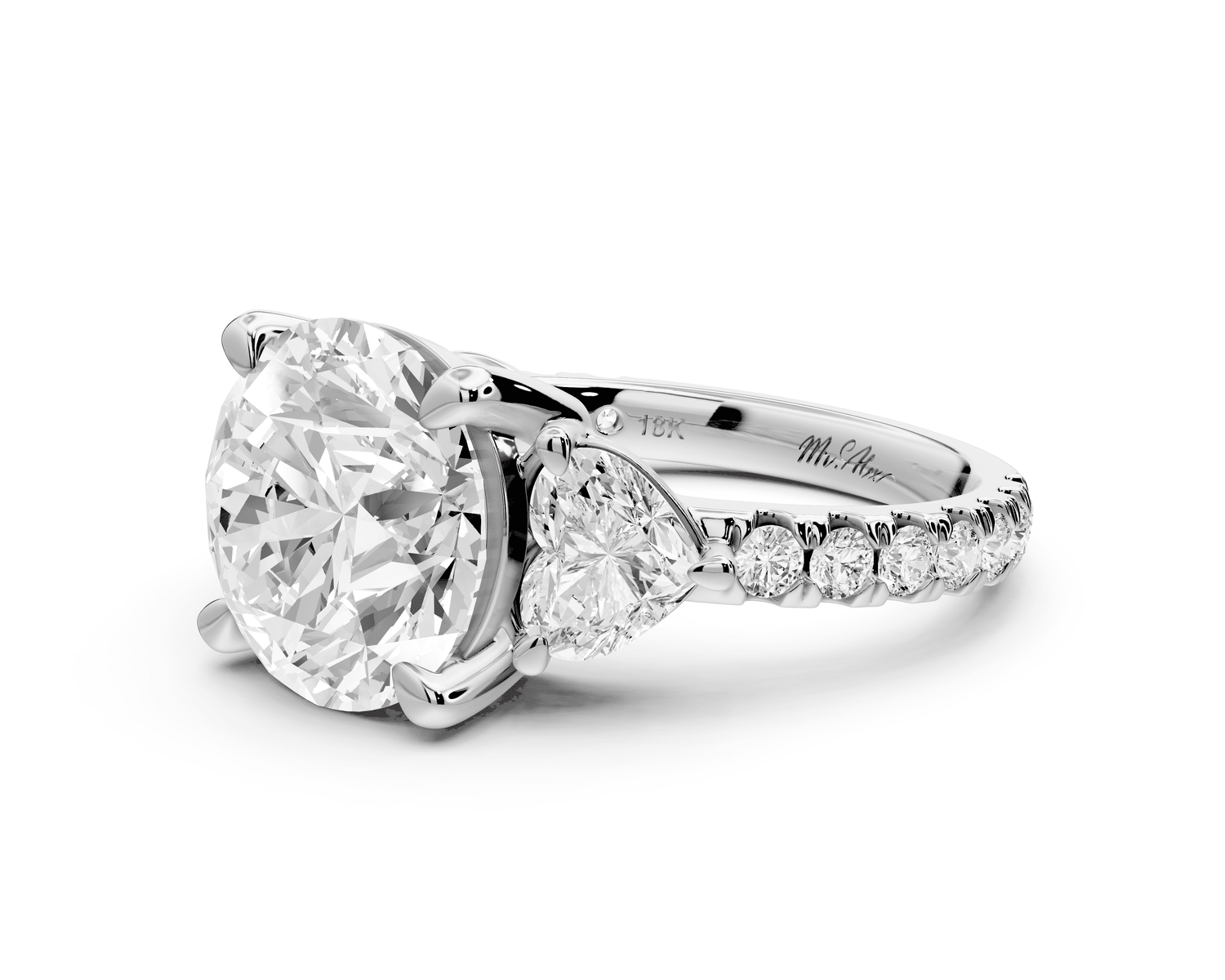 Lily - 4ct Engagement Ring 18k white gold - Mr. Alex Jewelry