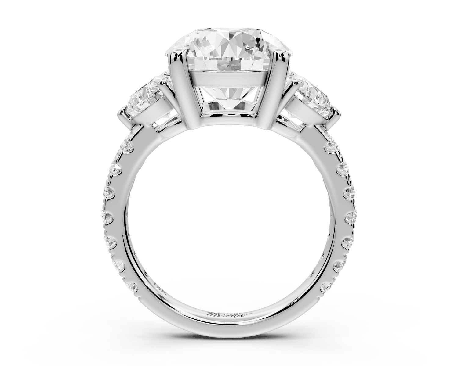 Lily - 4ct Engagement Ring 18k white gold - Mr. Alex Jewelry