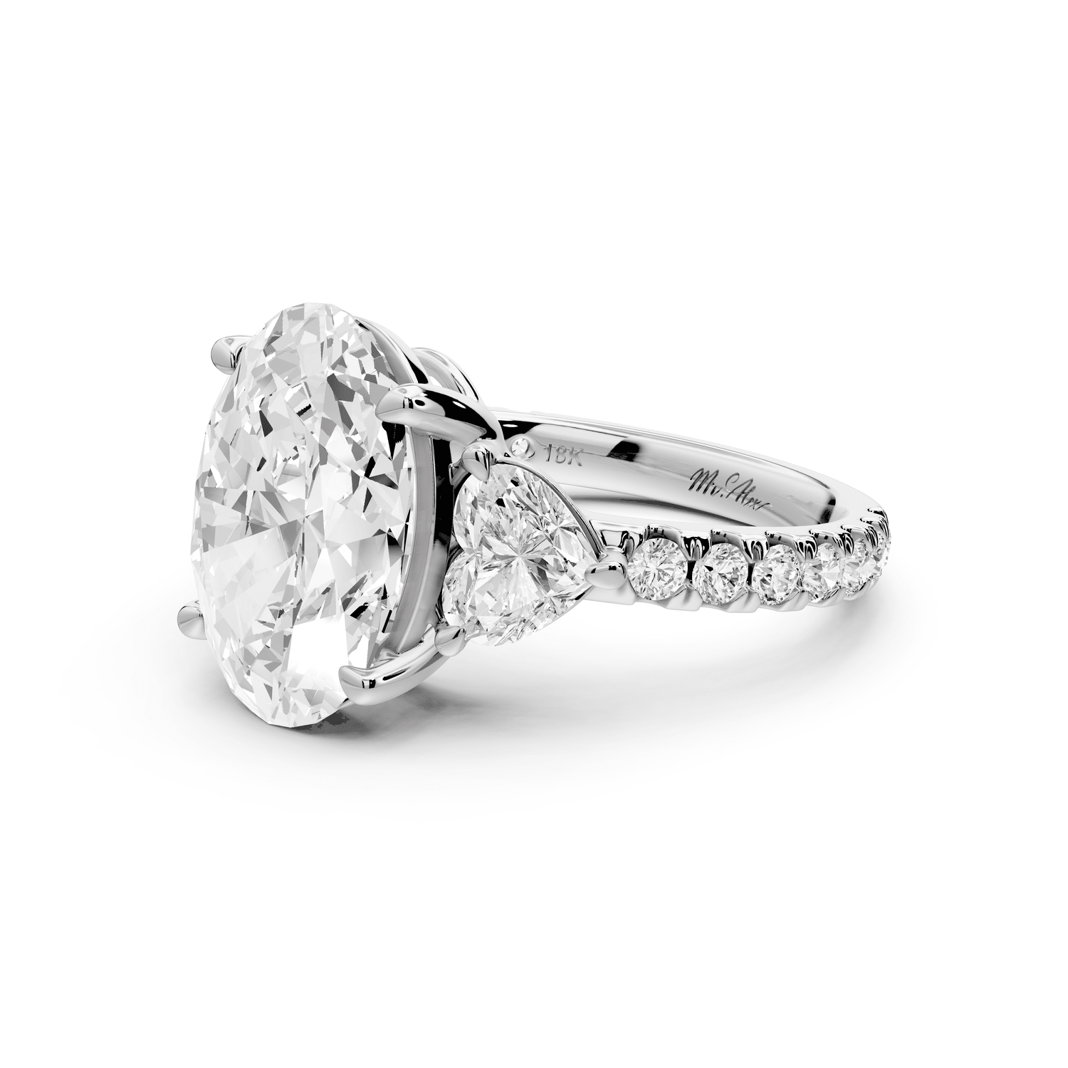 Lily - 4ct Engagement Ring 18k white gold - Mr. Alex Jewelry