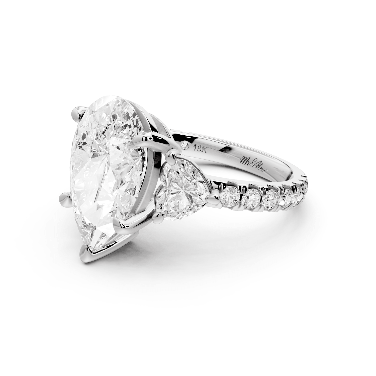 Lily - 4ct Engagement Ring 18k white gold - Mr. Alex Jewelry
