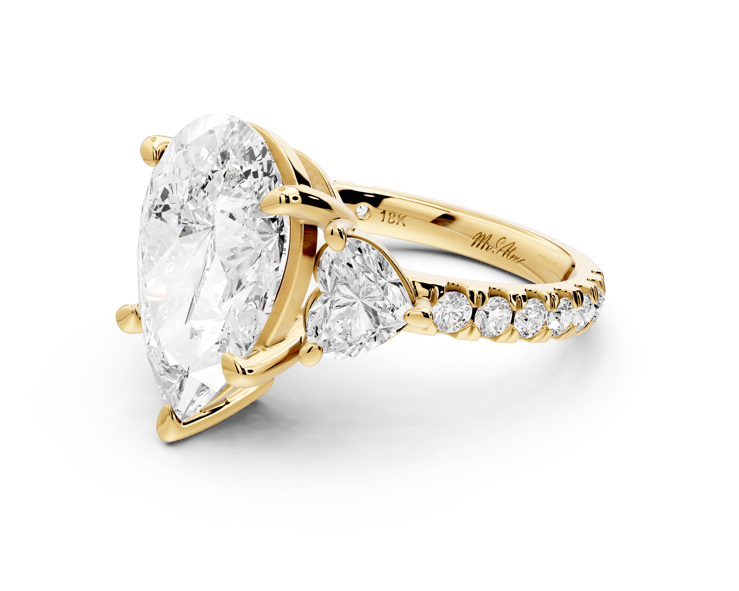 Lily - 4ct Engagement Ring 18k yellow gold - Mr. Alex Jewelry