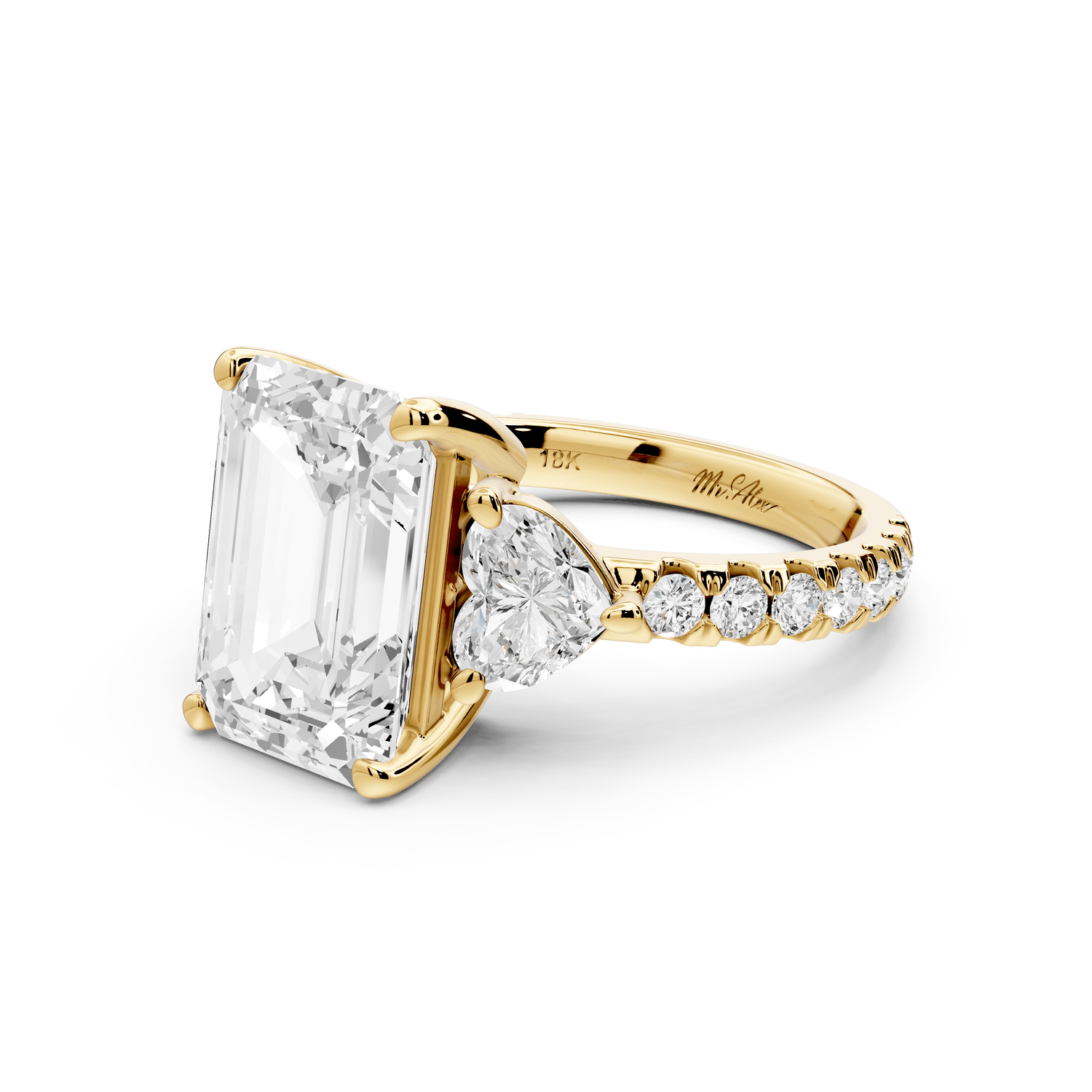 Lily - 4ct Engagement Ring 18k yellow gold - Mr. Alex Jewelry