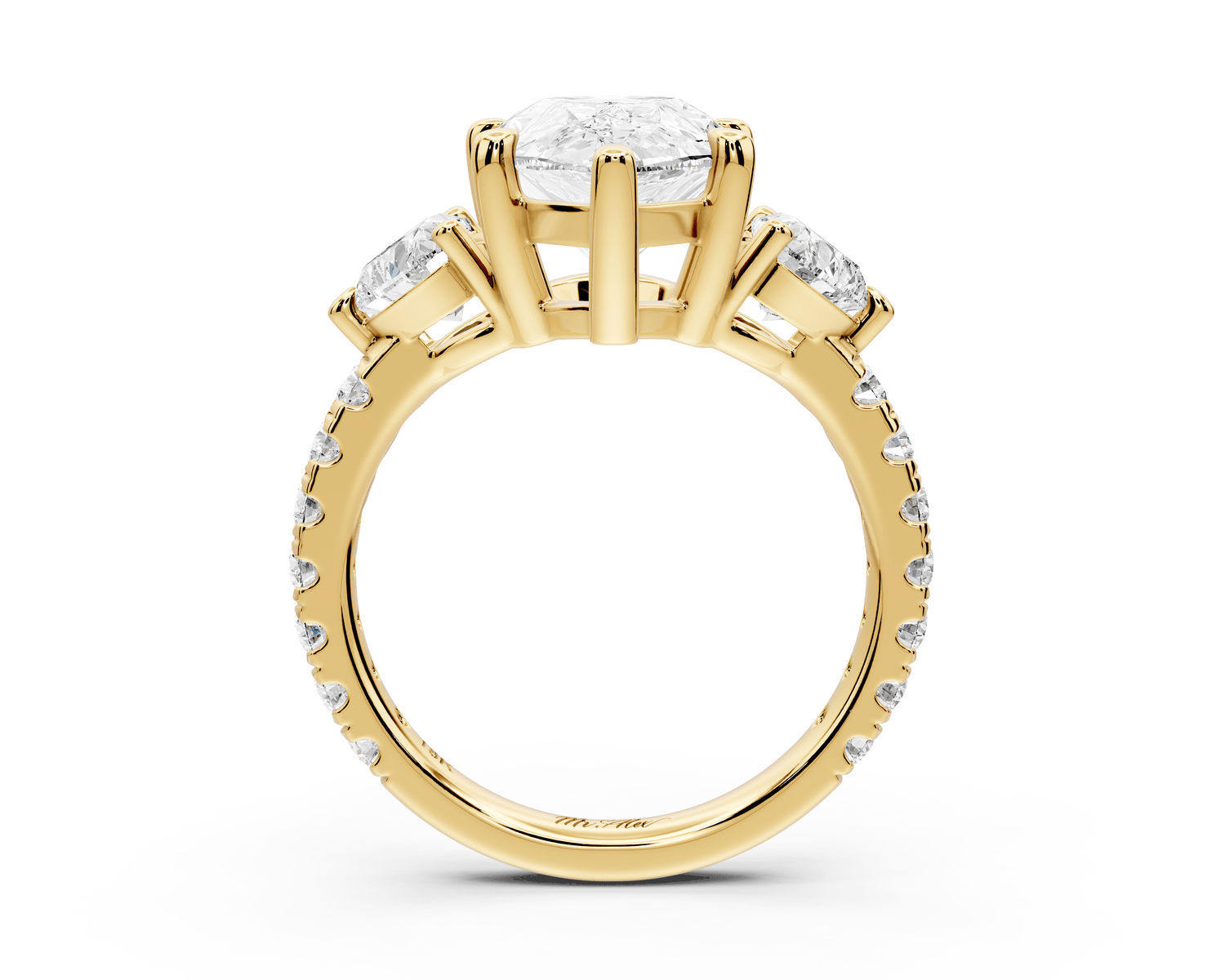 Lily - 4ct Engagement Ring 18k yellow gold - Mr. Alex Jewelry