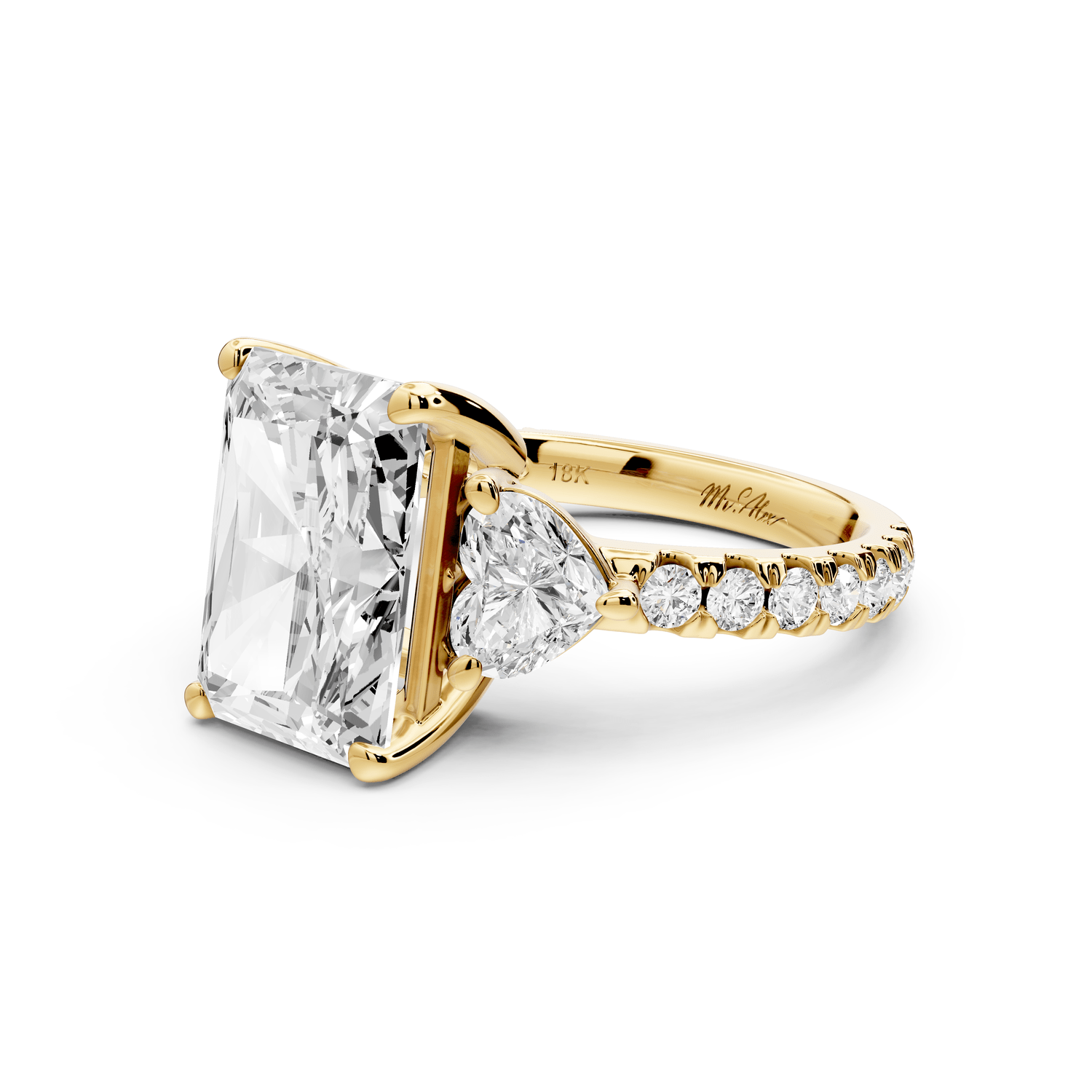 Lily - 4ct Engagement Ring 18k yellow gold - Mr. Alex Jewelry