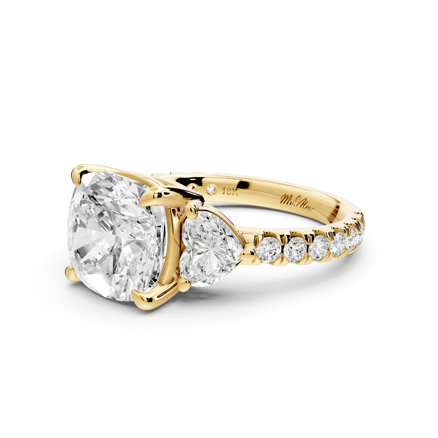 Lily - 4ct Engagement Ring 18k yellow gold - Mr. Alex Jewelry