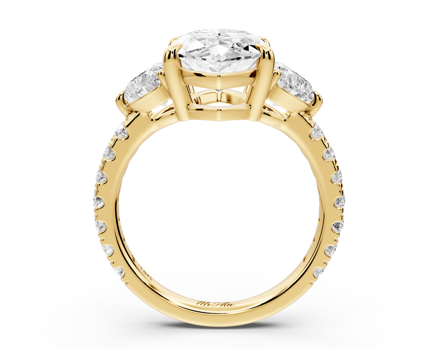 Lily - 4ct Engagement Ring 18k yellow gold - Mr. Alex Jewelry