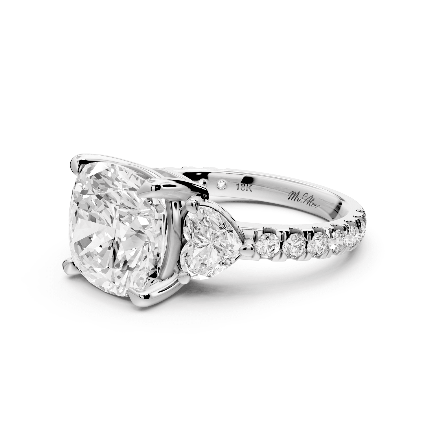 Lily - 5ct Engagement Ring 14k white gold - Mr. Alex Jewelry