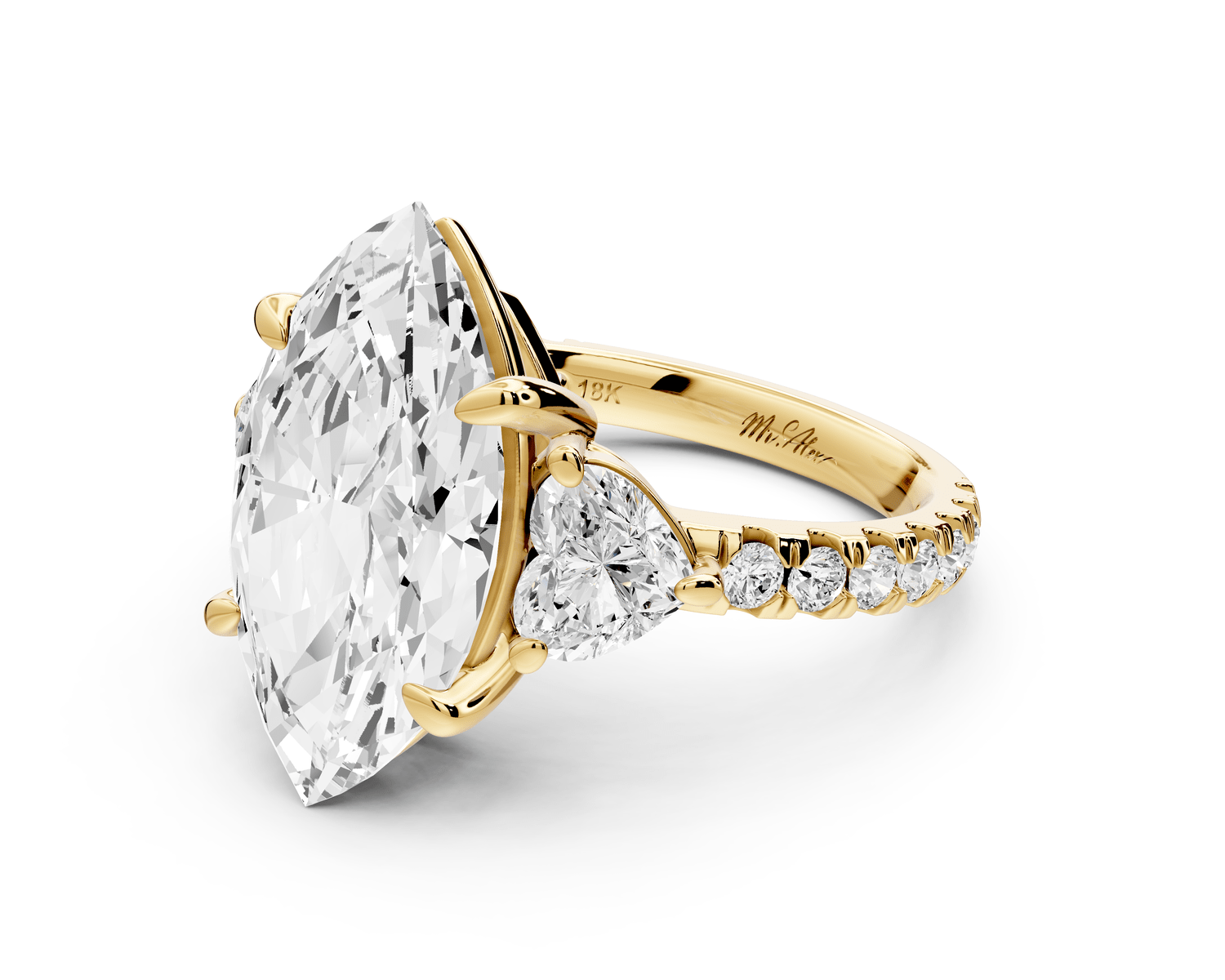 Lily - 5ct Engagement Ring 14k yellow gold - Mr. Alex Jewelry