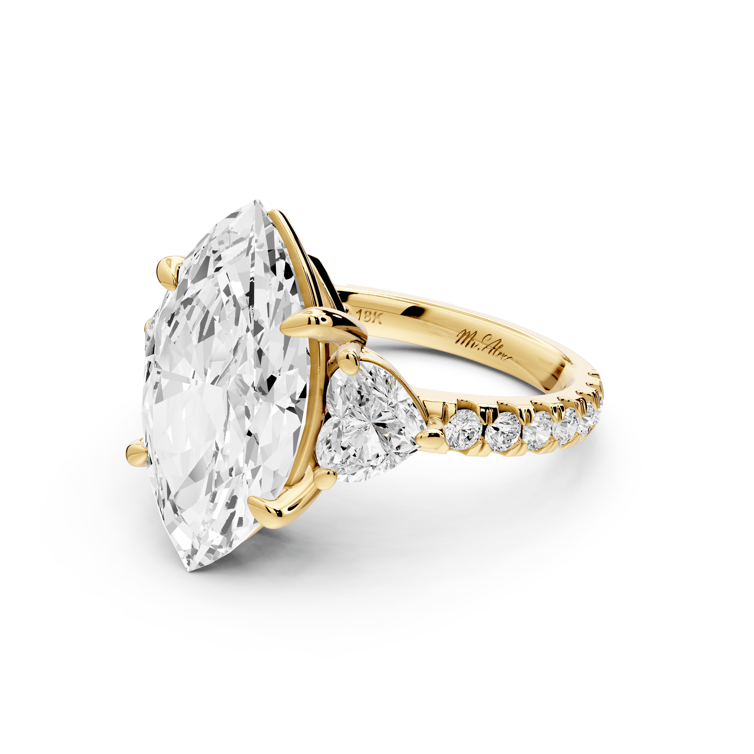 Lily - 5ct Engagement Ring 14k yellow gold - Mr. Alex Jewelry