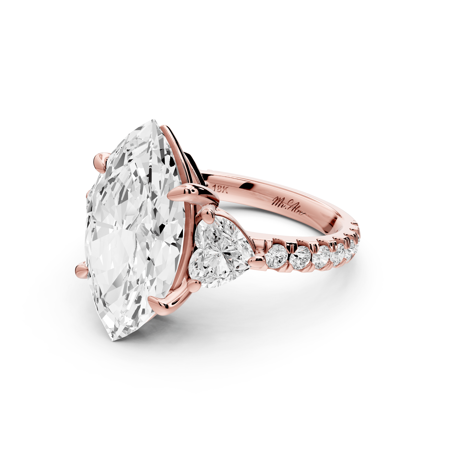 Lily - 5ct Engagement Ring 18k rose gold - Mr. Alex Jewelry