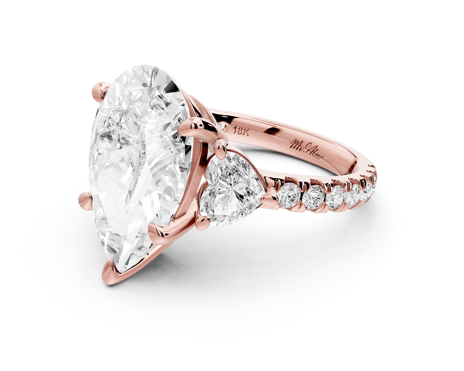 Lily - 5ct Engagement Ring 18k rose gold - Mr. Alex Jewelry