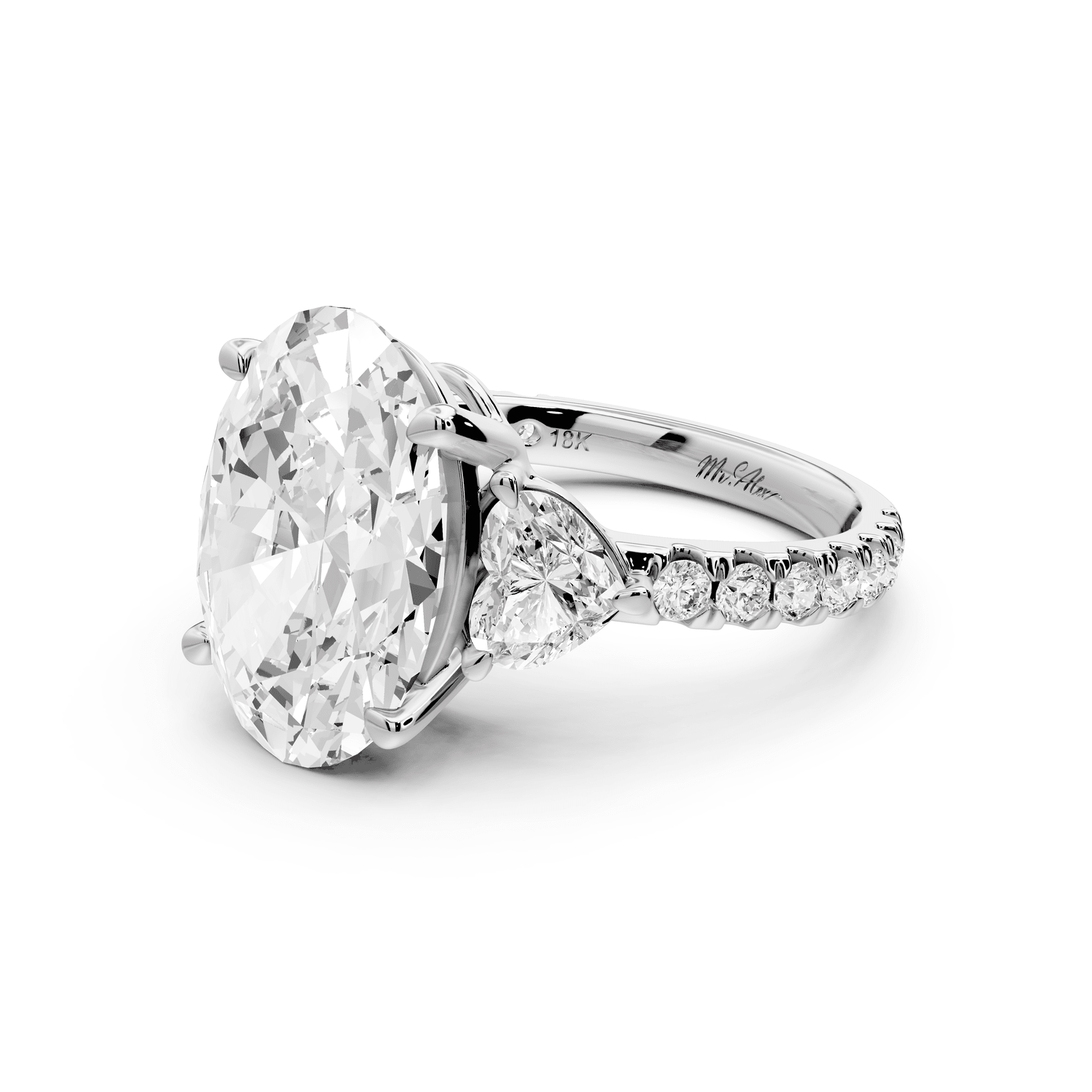 Lily - 5ct Engagement Ring 18k white gold - Mr. Alex Jewelry