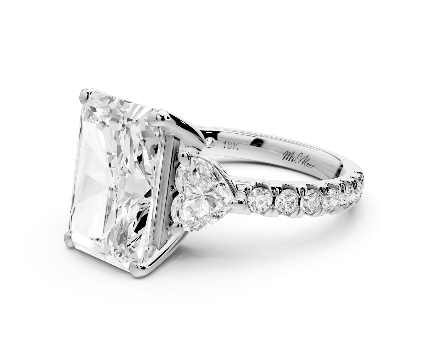 Lily - 5ct Engagement Ring 18k white gold - Mr. Alex Jewelry