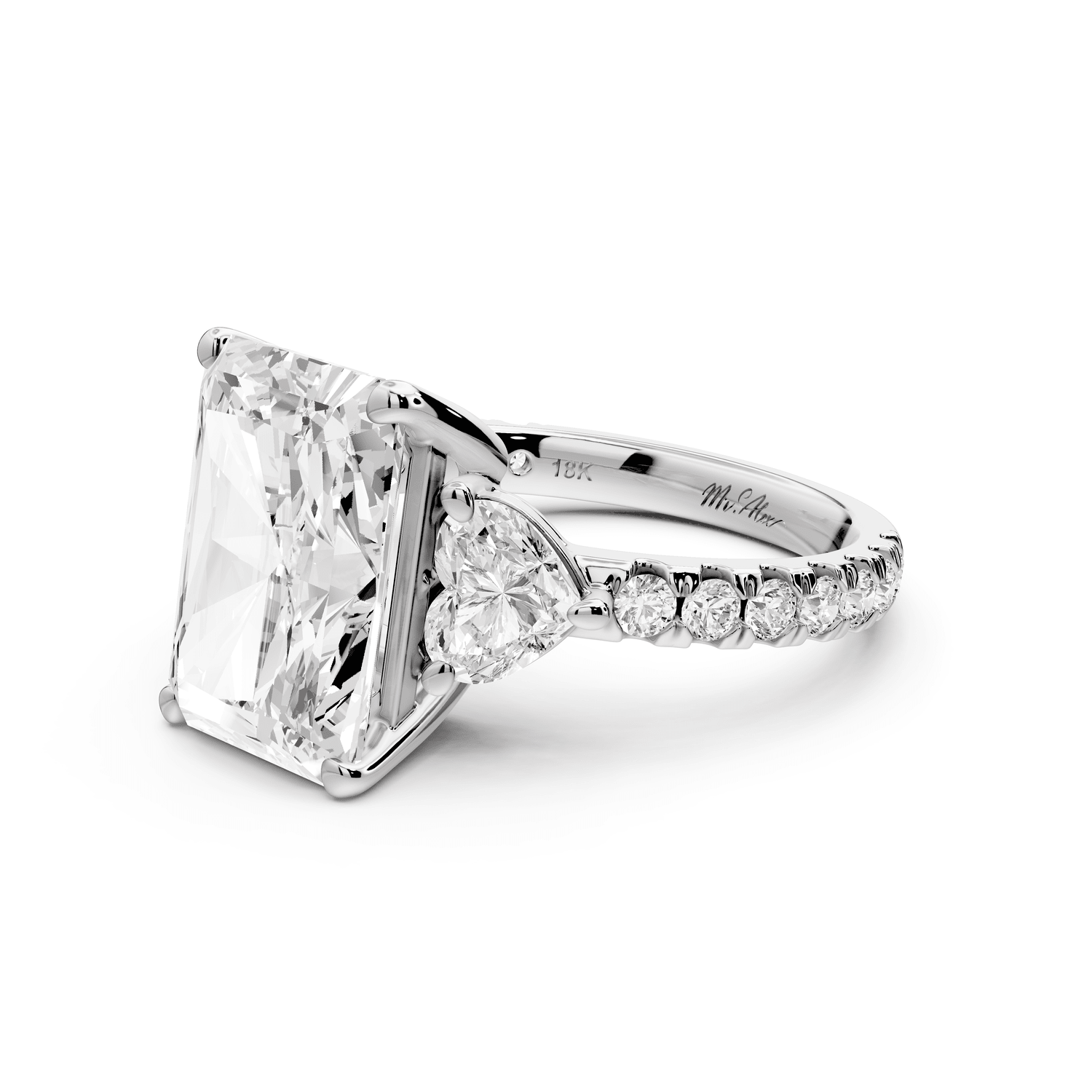 Lily - 5ct Engagement Ring 18k white gold - Mr. Alex Jewelry