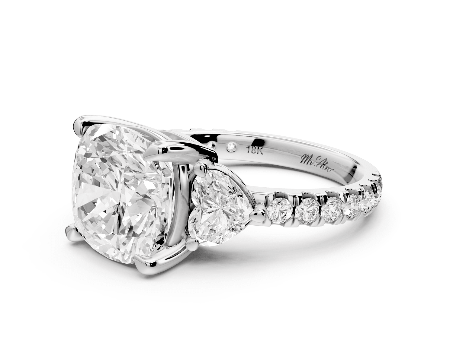 Lily - 5ct Engagement Ring 18k white gold - Mr. Alex Jewelry