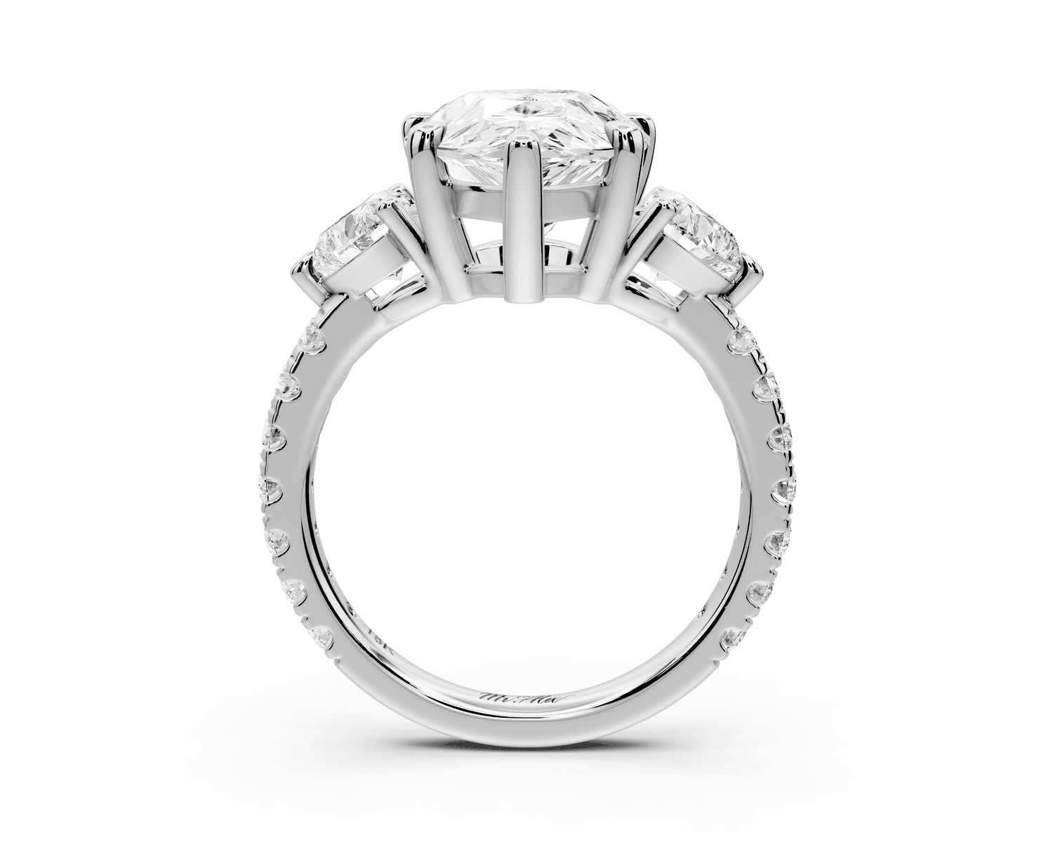Lily - 5ct Engagement Ring 18k white gold - Mr. Alex Jewelry