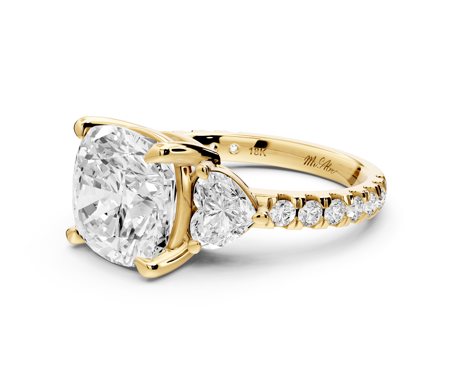 Lily - 5ct Engagement Ring 18k yellow gold - Mr. Alex Jewelry