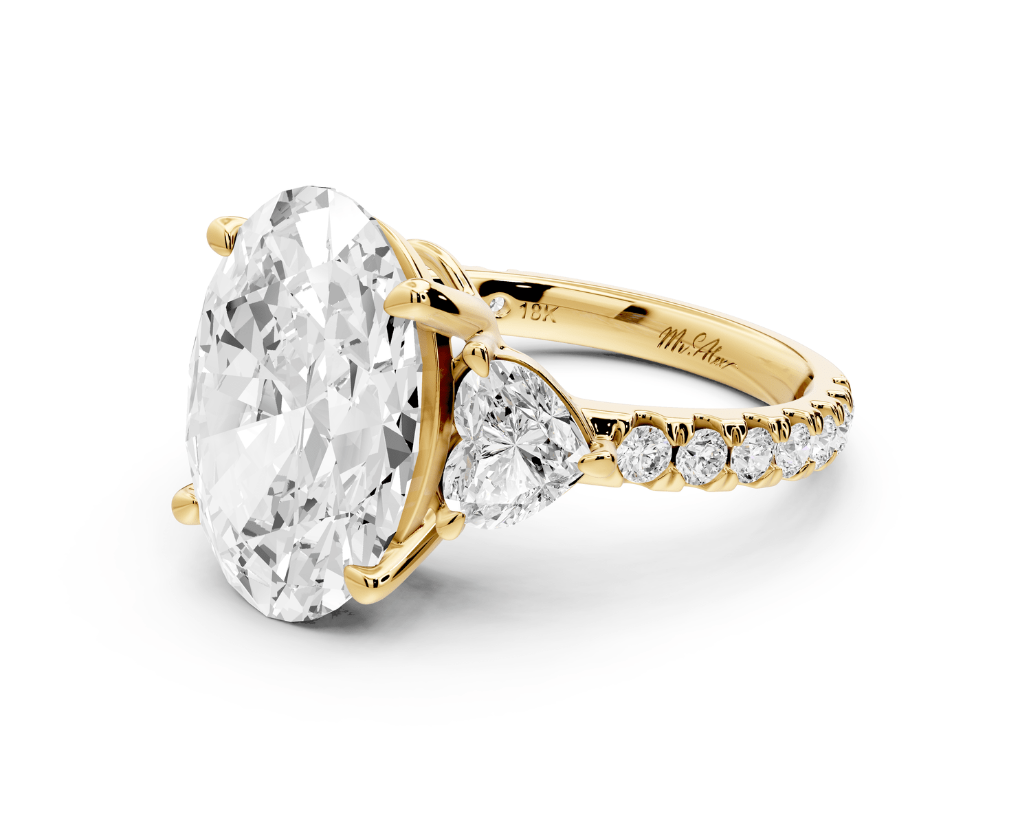 Lily - 5ct Engagement Ring 18k yellow gold - Mr. Alex Jewelry