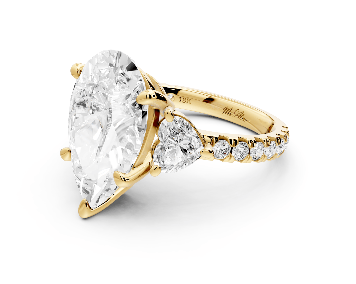 Lily - 5ct Engagement Ring 18k yellow gold - Mr. Alex Jewelry
