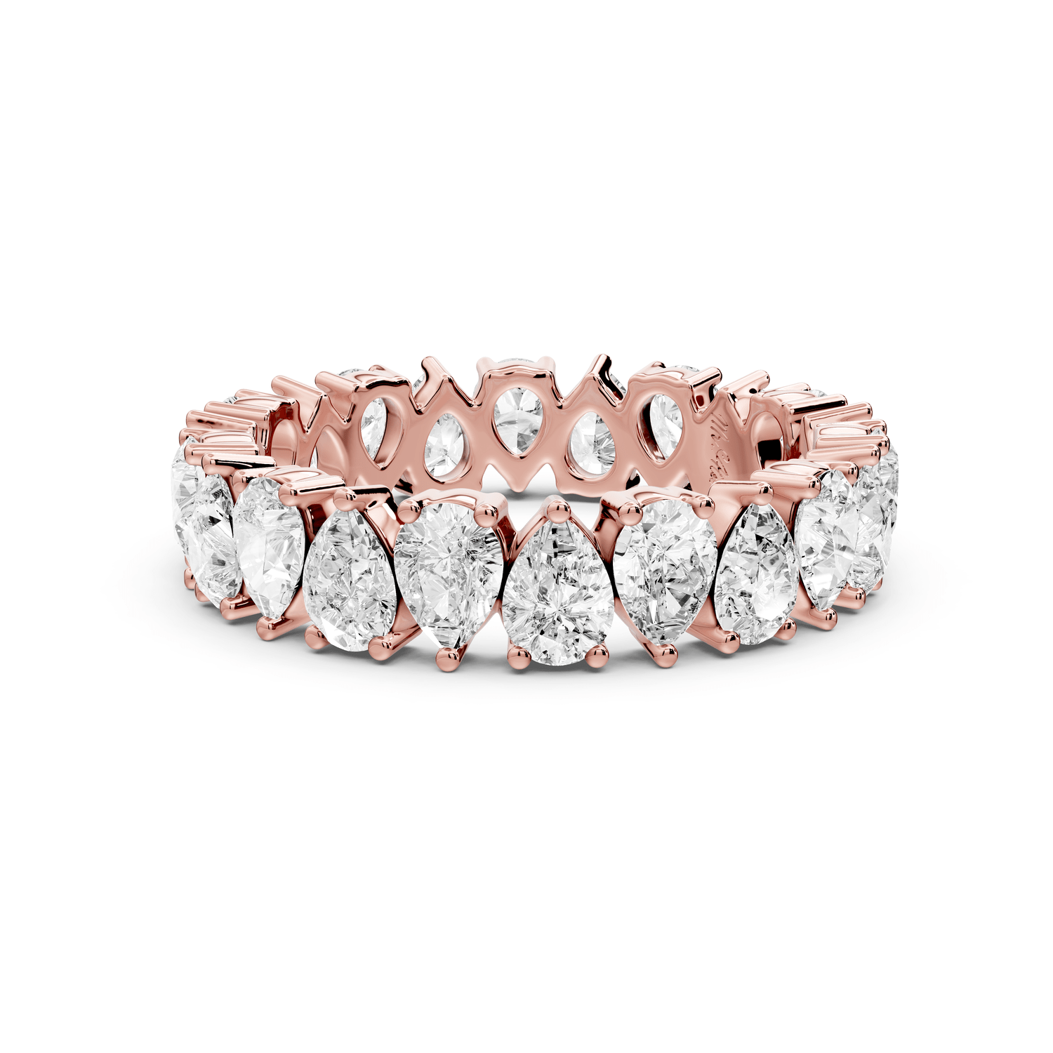 Lior - 2.78ct 14k rose gold Vertical Pear-Cut Diamond Eternity Band Ring - Mr. Alex Jewelry