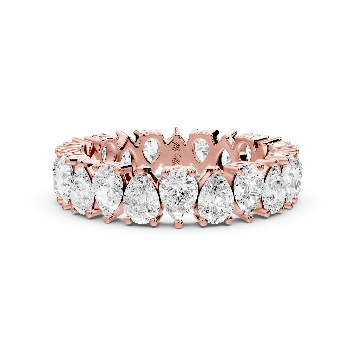 Lior - 2.78ct 18k rose gold Vertical Pear-Cut Diamond Eternity Band Ring - Mr. Alex Jewelry